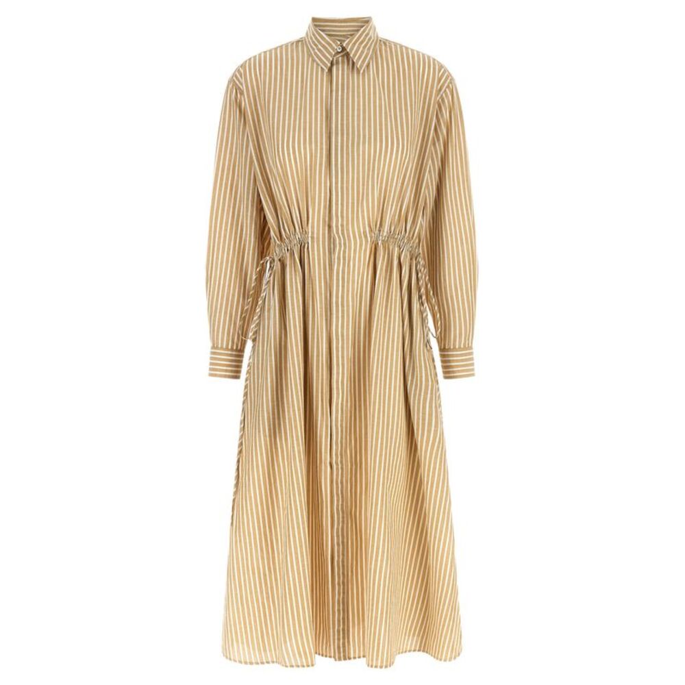 Polo Ralph Lauren Beige Cotton Midi Women's Dress